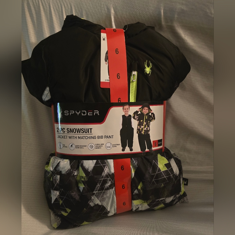 Spyder Black and Green  2 Piece Snowsuit Set